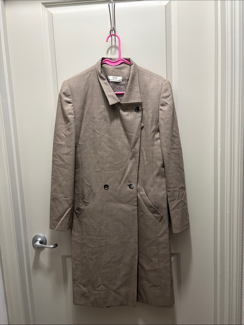 Classic Double-Breasted Trench Coat in Taupe
